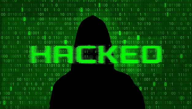 Vector hacker vector illustration hacking of server database theft of data