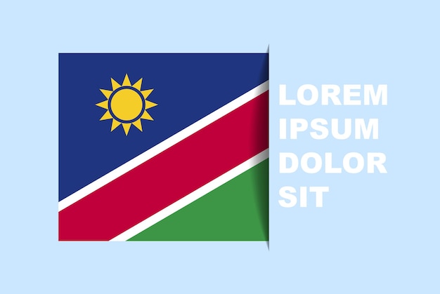 Vector half namibia flag vector with copy space, country flag with shadow style, horizontal slide effect