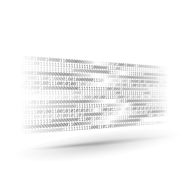 Vector halftone binary code. information and data stream. abstract computer technology background. dynamic elements for design. coding, programing, software development.
