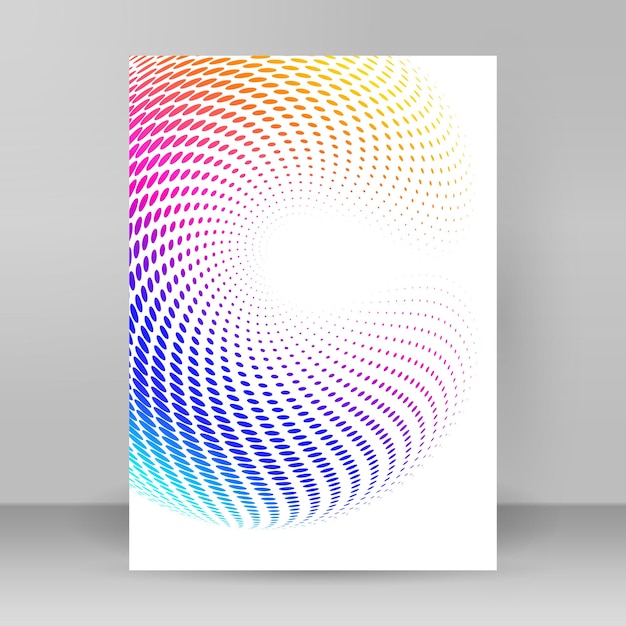 Vector halftone dot pattern circle swirl design elements mockup poster08