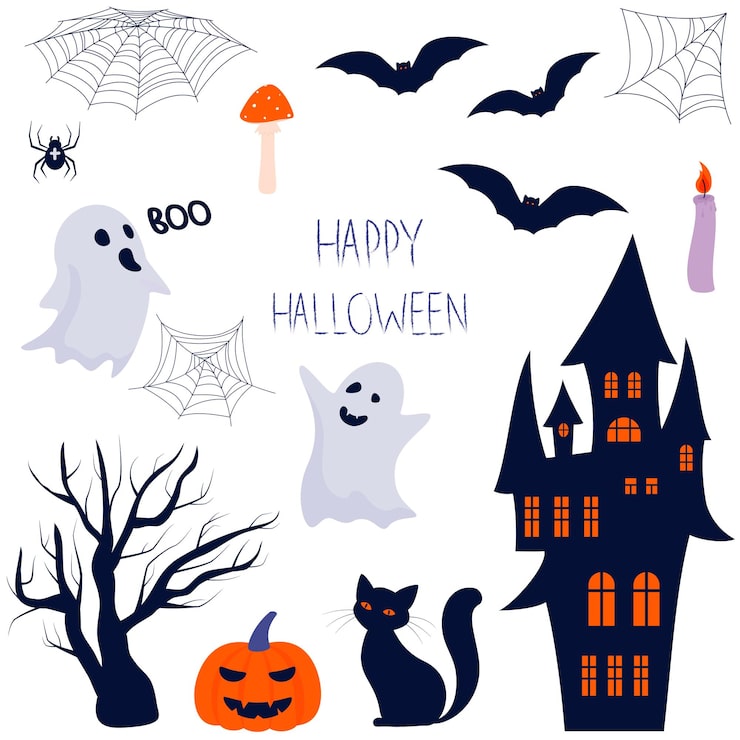 Vector halloween clip art set