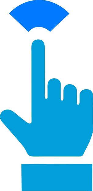 Vector hand click icon solid white background 19