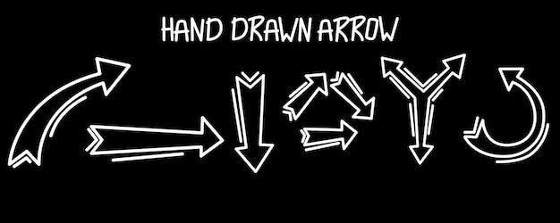 Vector hand drawn arrow direction collection
