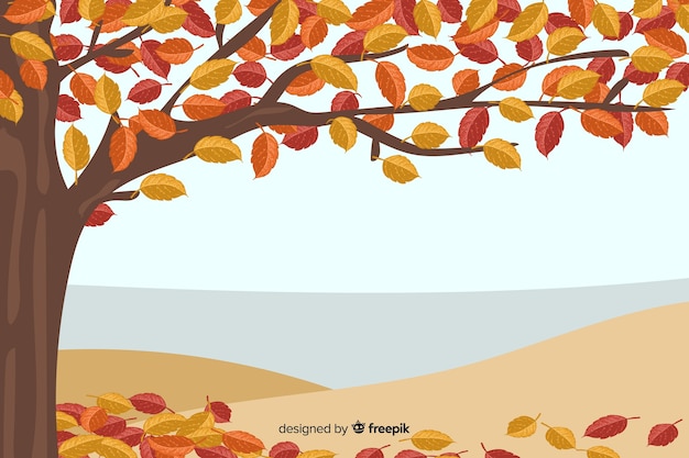 Vector hand drawn autumn background