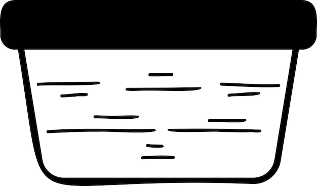 Vector hand drawn basket for vegetables illustration