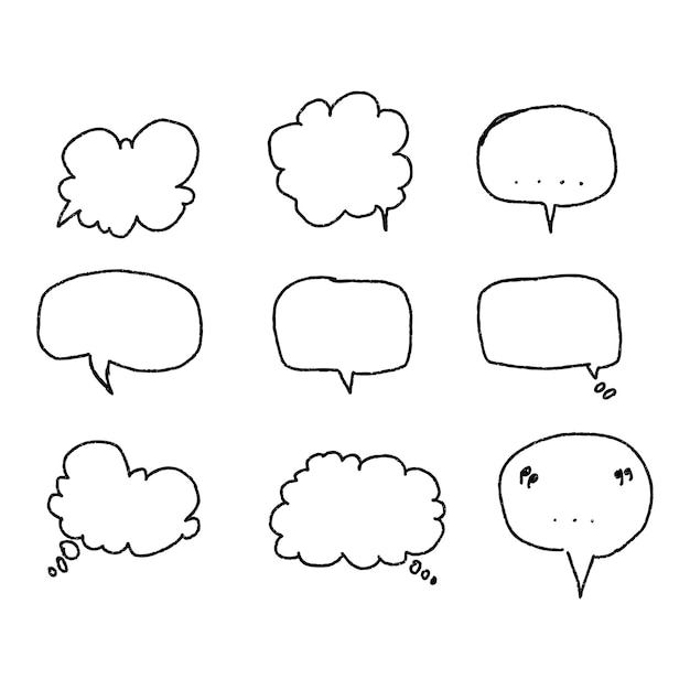 Vector hand drawn of bubble chat illustration vector