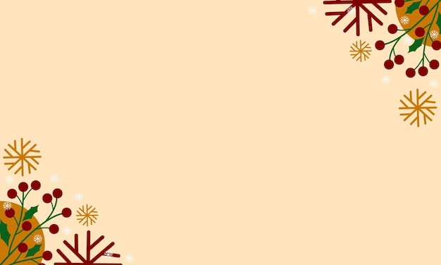 Vector hand drawn christmas flowers background banner and template vector illustration