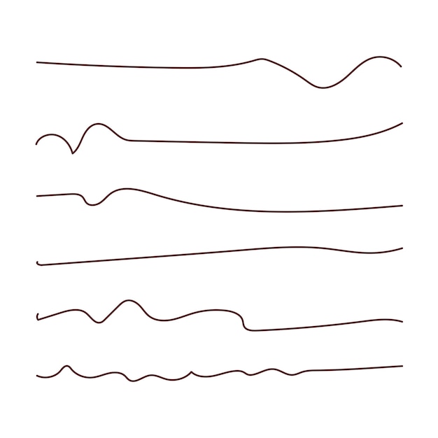 Vector hand drawn curved lines vector