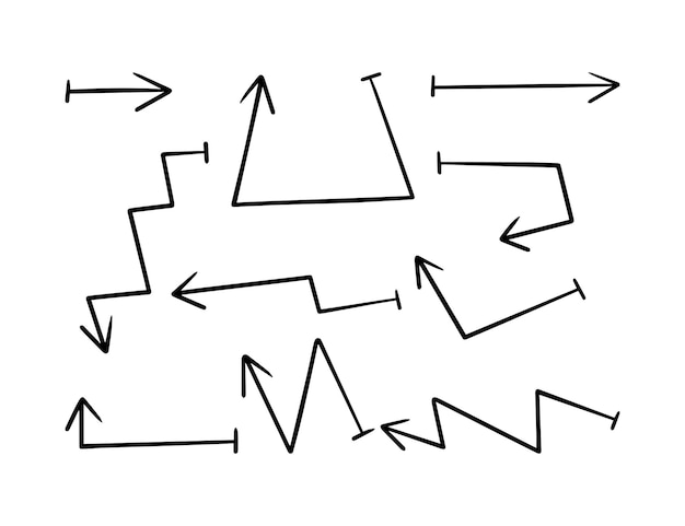 Vector hand drawn doodle arrow illustration set