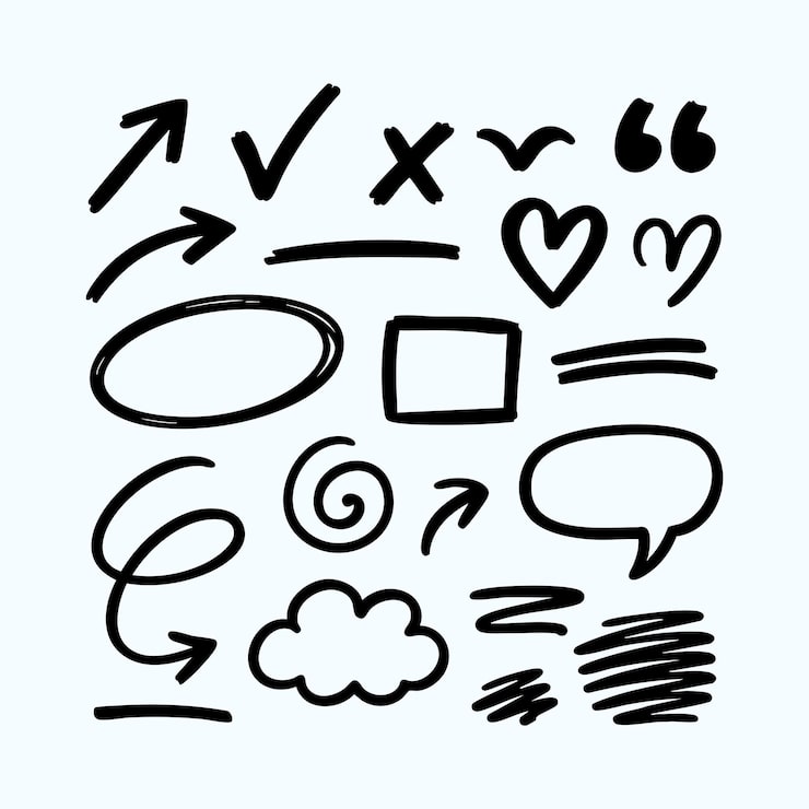 Hand Drawn Doodle Elements Vector Set