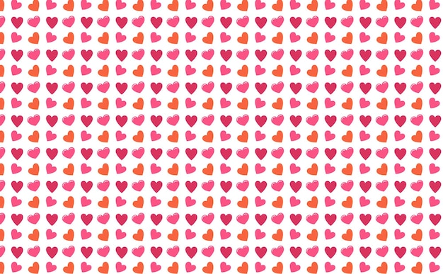 Vector hand drawn doodle hearts shape red set seamless pattern heart on white abstract background vector