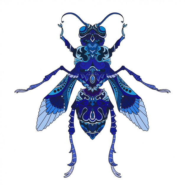 Vector hand drawn doodle zentangle fly illustration-vector.