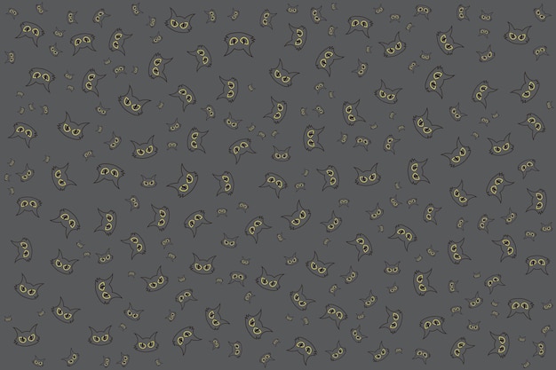 Vector hand drawn flat halloween pattern design