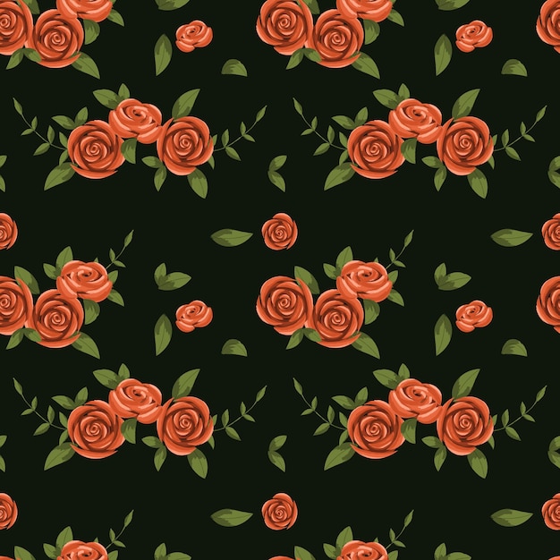 Vector hand drawn floral flower seamless pattern vector illustration