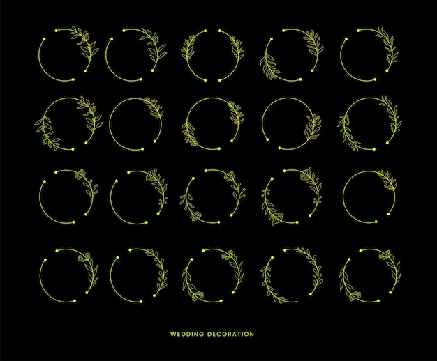 Vector hand drawn flower frame collection