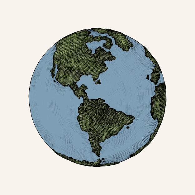 Vector hand-drawn globe illustration