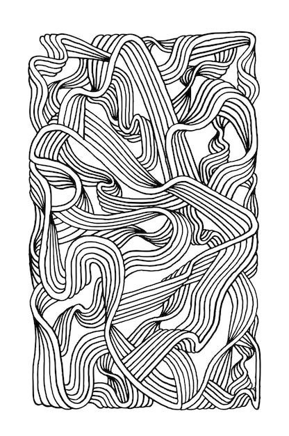 Vector hand drawn illustration of abstract line art