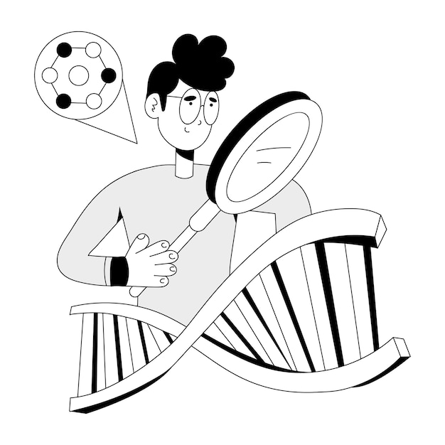 Vector a hand drawn illustration of lab assistant