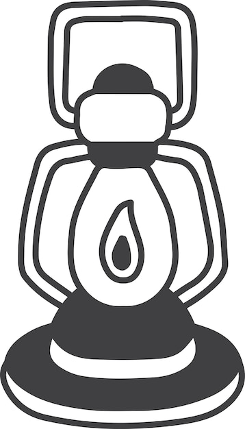 Vector hand drawn lantern for hiking illustration
