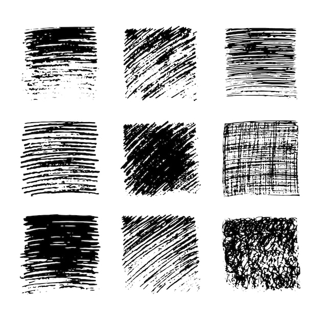 Vector hand drawn pencil scribble stains