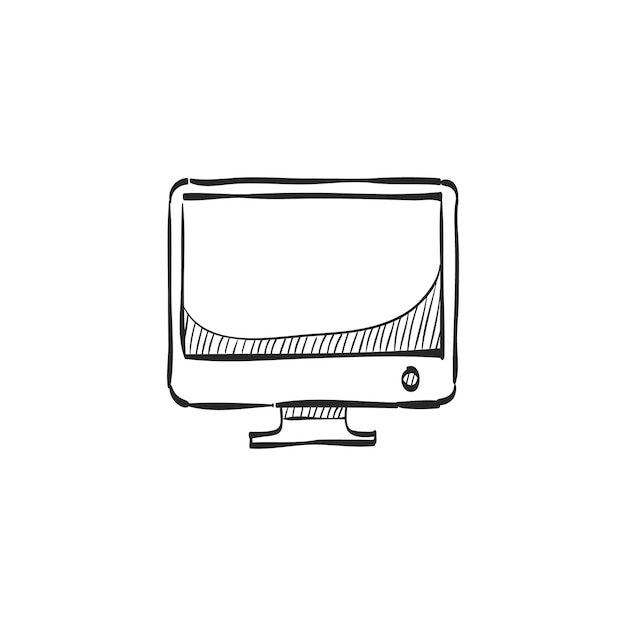 Vector hand drawn sketch icon desktop computer