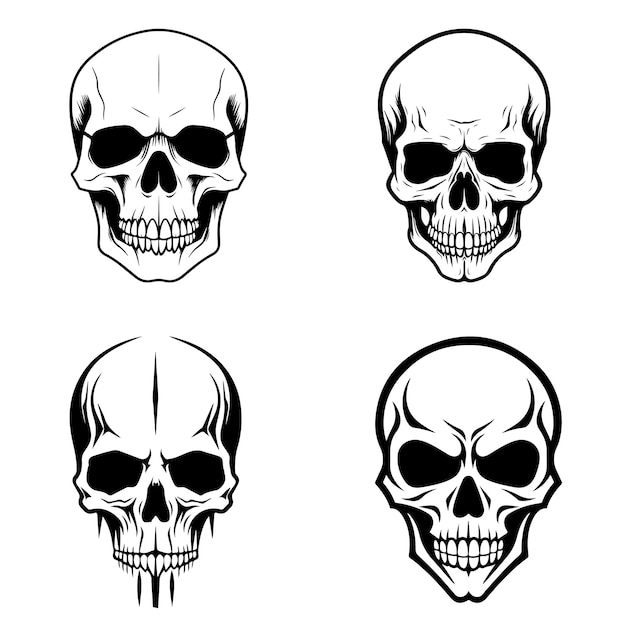 Vector hand drawn sugar skull set vector illustration generative ai