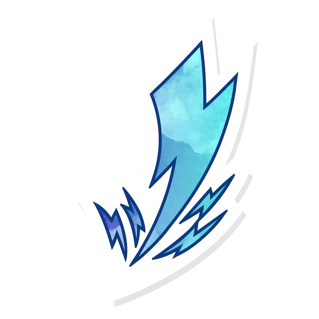 Vector hand drawn thunder doodle in sticker style