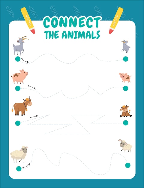 Vector hand drawn tracing worksheets for kids pencontrol and handwriting practice