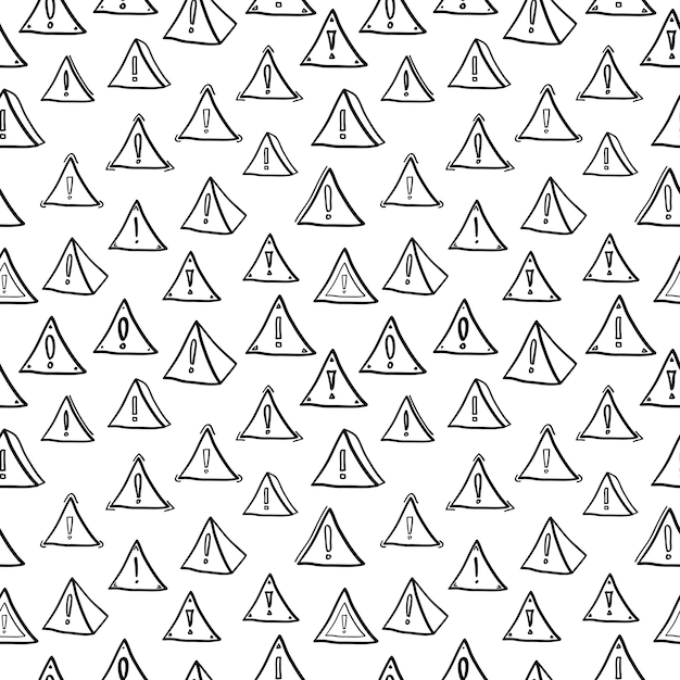Vector hand drawn warning seamless pattern