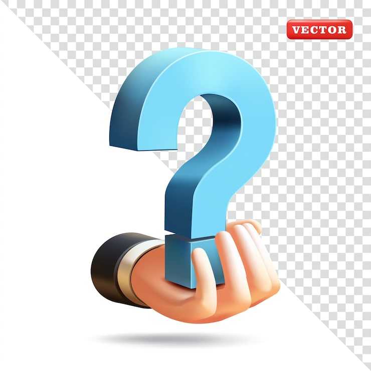 Hand holding question mark symbol 3d vector Suitable for design elements
