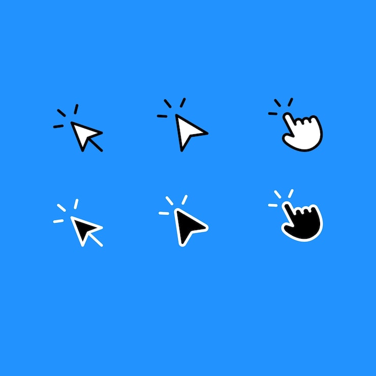 Hand Pointer Icons Arrow Pointer Pointer Click Icon Set Hand Cursor Click Arrow Pointer