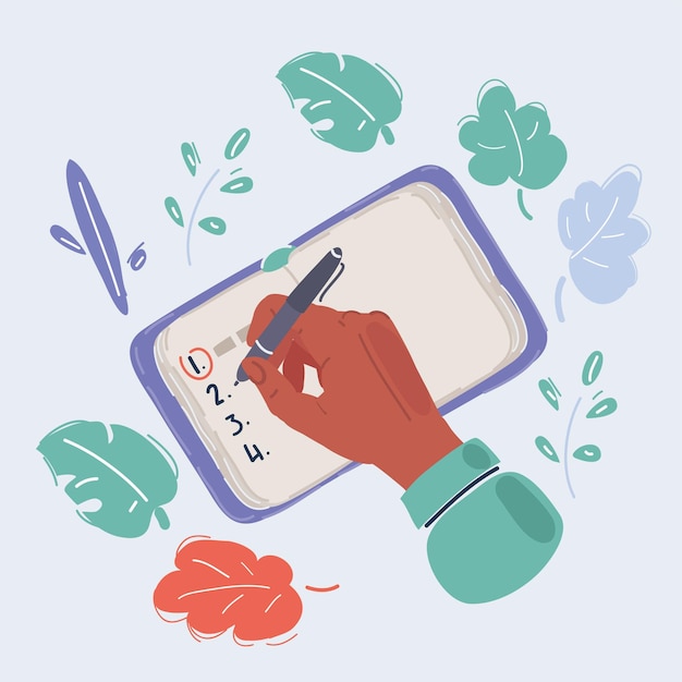 Vector hand writing plan and resolution