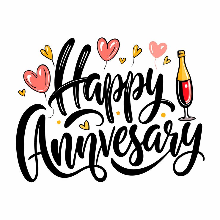 Vector handpainted warm style happy anniversary greeting background concept card