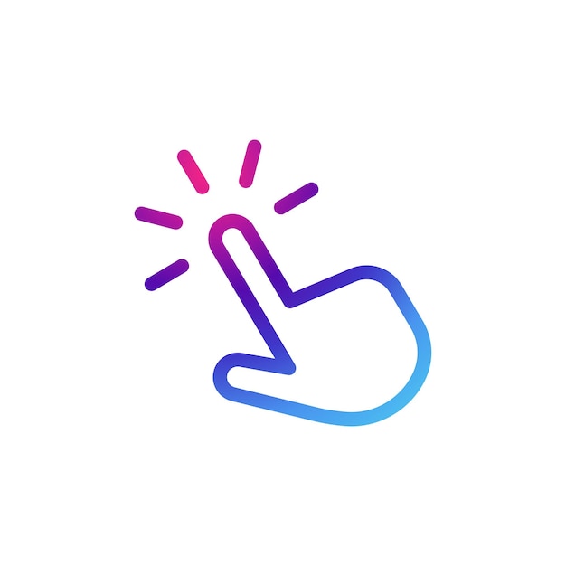 Vector handpointer icon with gradient purple effect