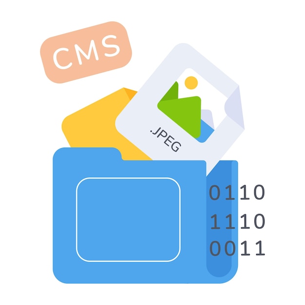 Vector handy flat icon of a cms file