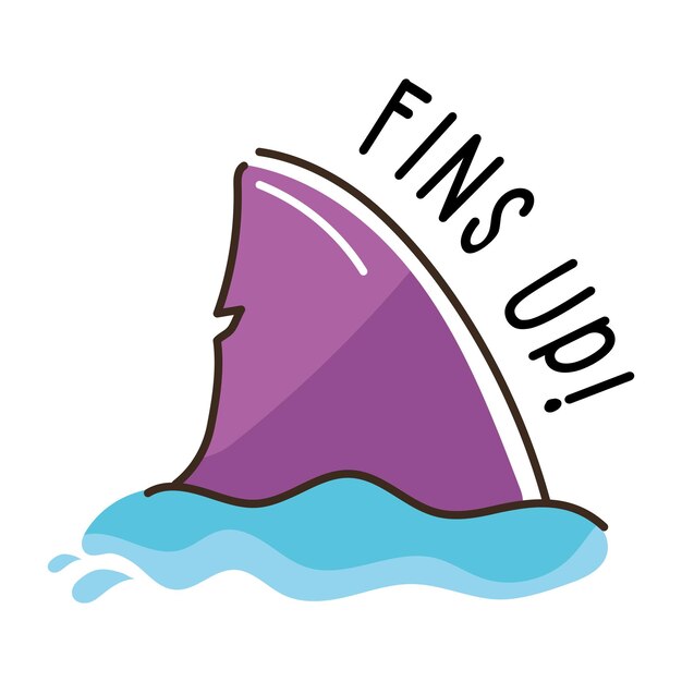 Vector a handy flat stick of shark fin 