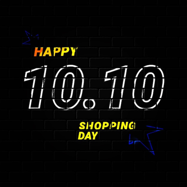 Vector happy 1010 shopping day