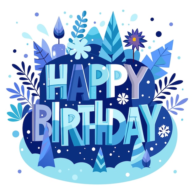 Vector happy birthday greeting typography vector illustration