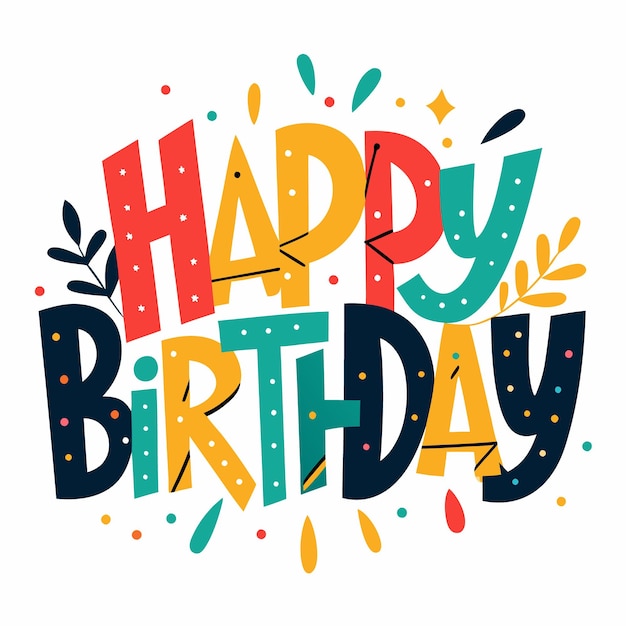 Vector happy birthday greeting typography vector illustration