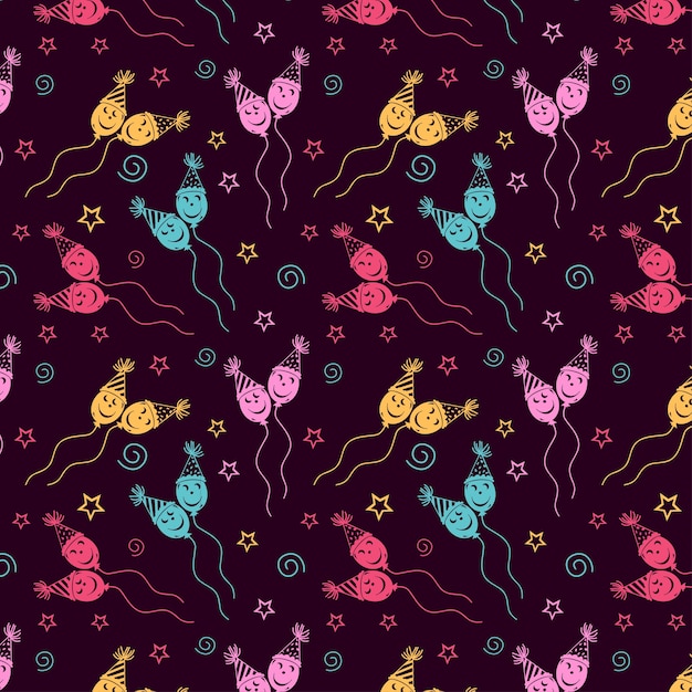 Vector happy birthday pattern background