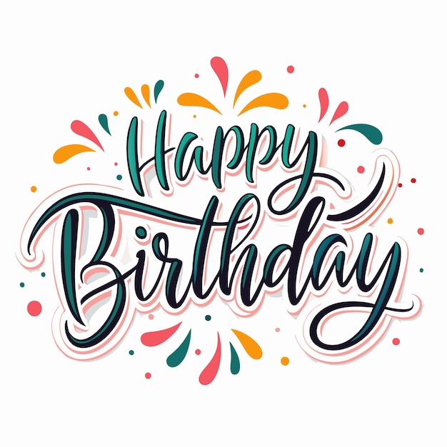 Vector happy birthday wishes with colorful confetti