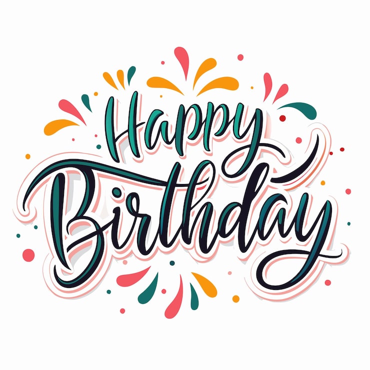 Vector happy birthday wishes with colorful confetti