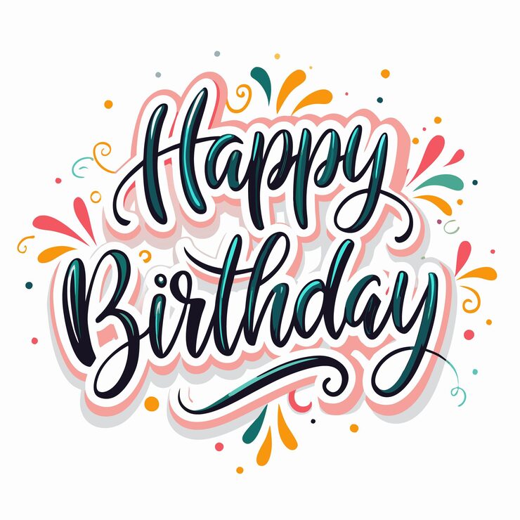 Vector happy birthday wishes with colorful festive design