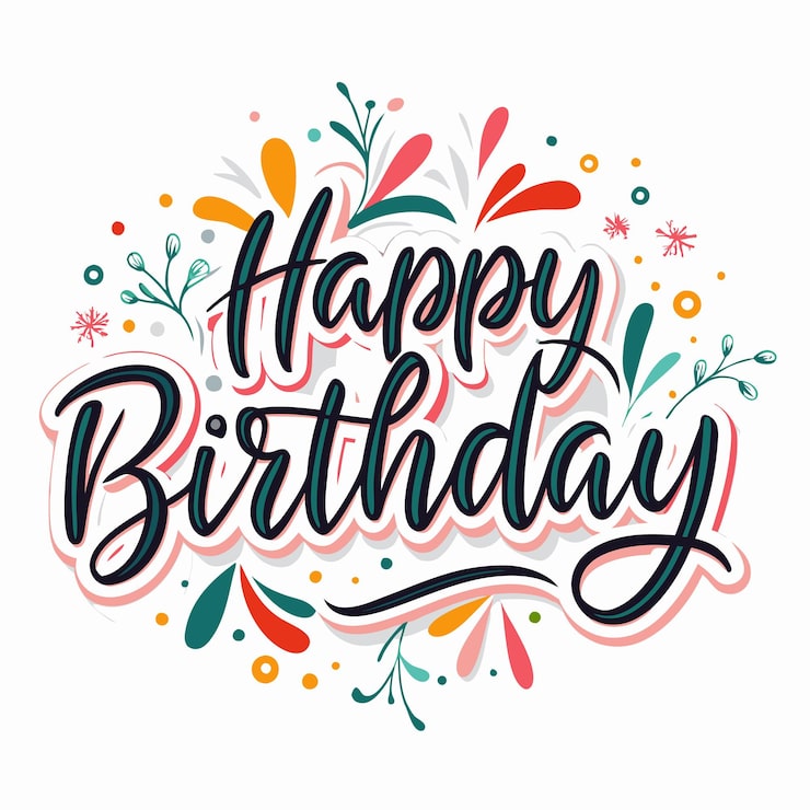 Vector happy birthday with colorful floral design