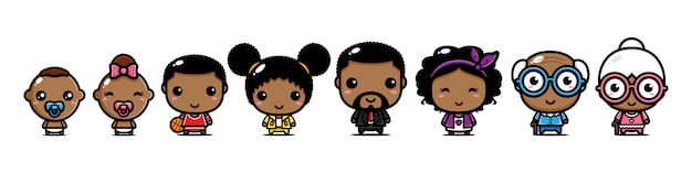 Vector  happy family characters