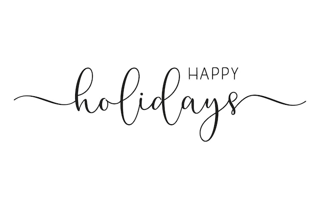 Vector happy holidays elegant lettering