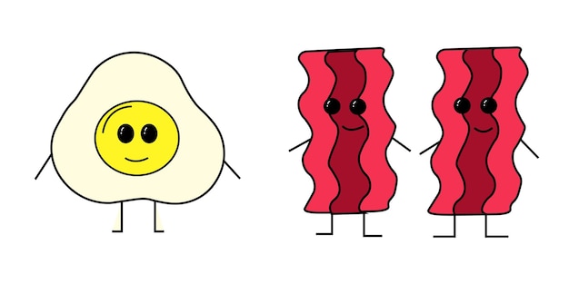 Vector happy meal mr bacon and mistress egg