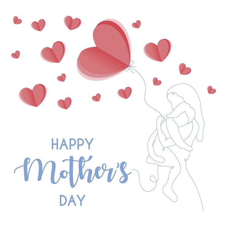 Vector happy mothers day greeting card design background