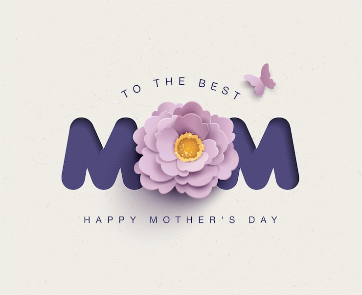 Vector happy mothers day greeting card design with beautiful blossom flowers