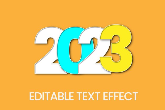 Vector happy new year 2023 3d editable text effect stylist vector design